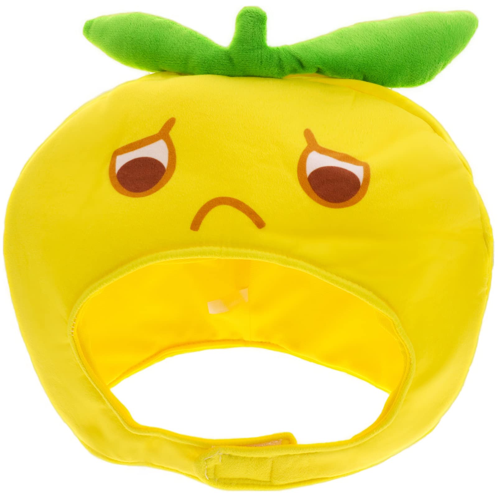 SOLUSTRE Lemon Hat Plush Fruit Cap Novelty Headgear Headwear Cosplay Costume Photo Prop for Fruit Theme Party Supplies
