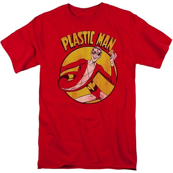 Amazon.com: DC Comics Men's Plastic Man Classic T-shirt Large Red