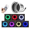 Pactrade Marine Stainless Steel LED Drink Holder - 304 SS With Blue Lights & Drain Tube | For Boats, RVs, Cars