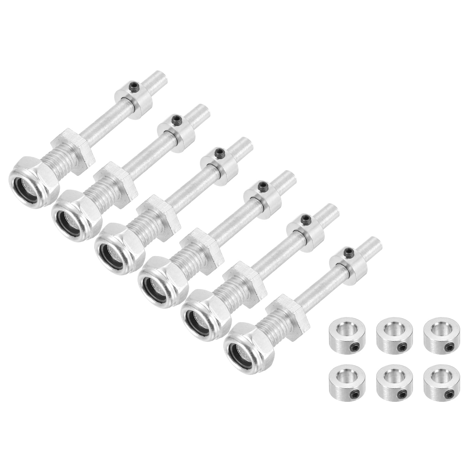 sourcing map 5/16 Inch Diameter x 2.2 Inch Length 6 Set Landing Gear Axle Shaft Drive Axle with Nuts for RC Airplane