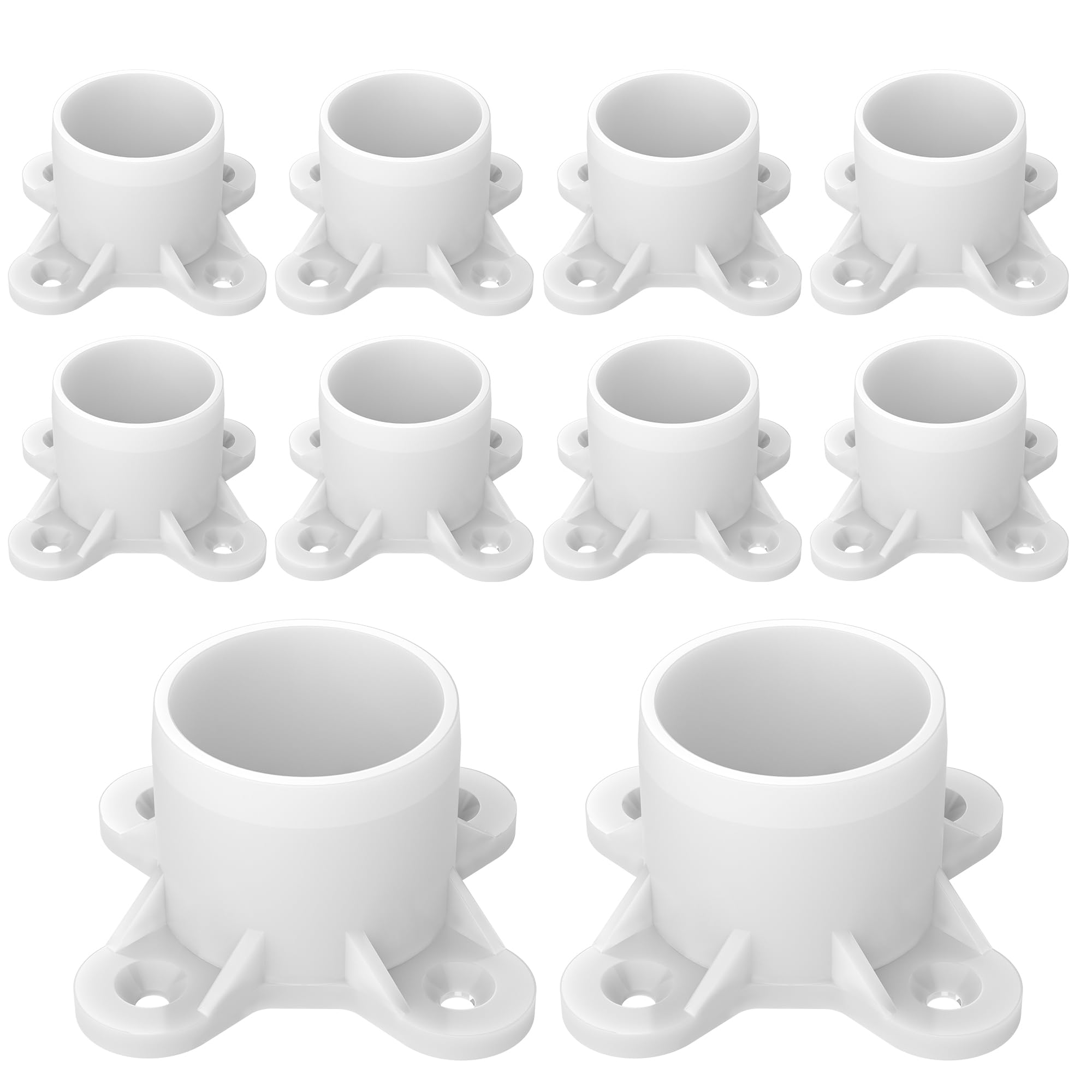 Photo 1 of 10 Pcs 3/4" PVC Flange Fittings, Table Screw Caps PVC Fittings for DIY Table Leg Support Feet, Furniture and Storage Shelves