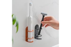 1 PCS Mighty Eco-Wall Friendly Toothbrush Holder for Bathroom - No Drilling (Black)