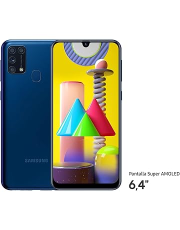 Samsung Galaxy M31 - Smartphone Dual SIM, Pantalla de 6.4" sAMOLED FHD+, Cámara 64 MP, 6 GB RAM, 64 GB ROM Ampliables, Batería 6000 mAh, Android, Versión Española, Color Azul