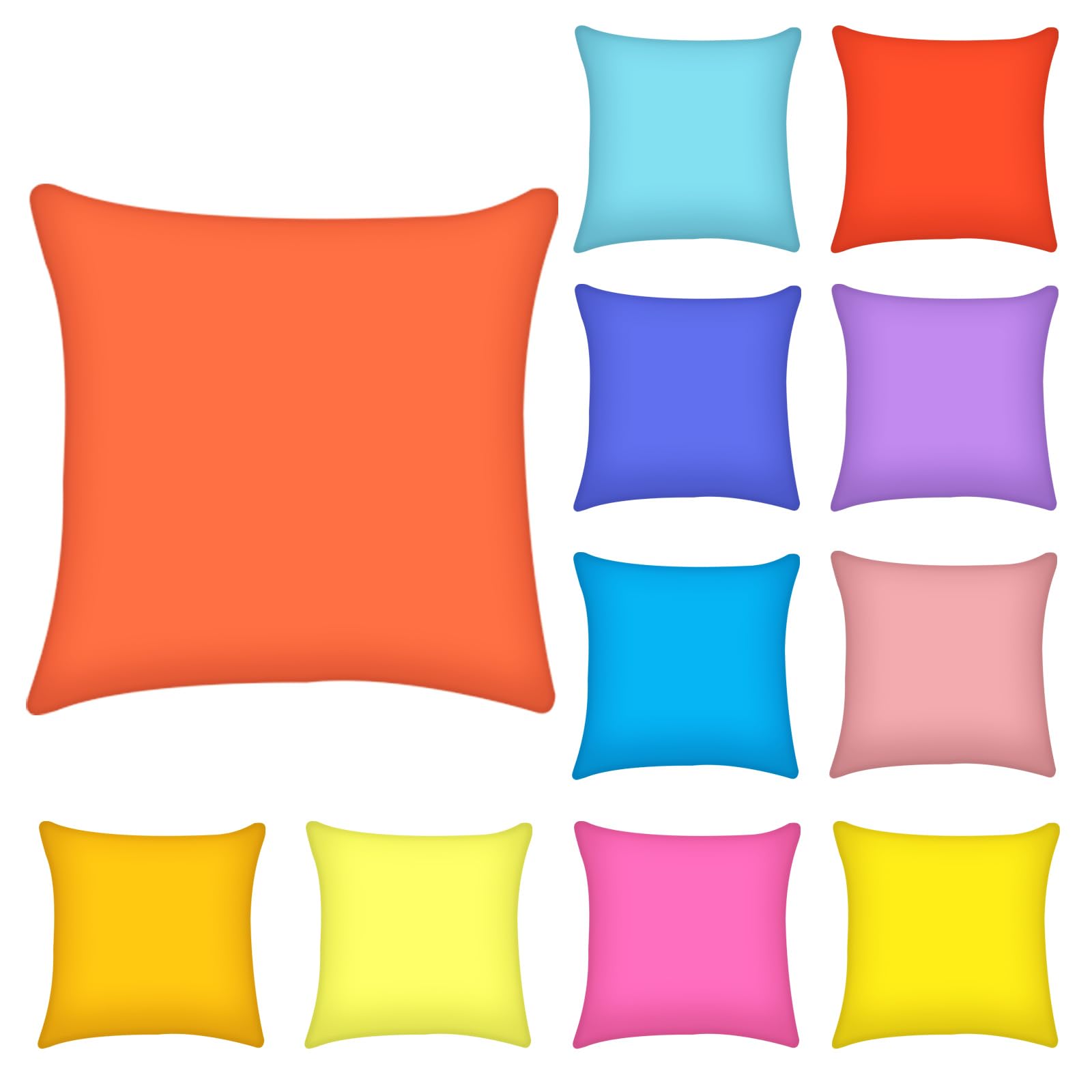 Photo 1 of CONEHOY 10 Pcs 18 x 18 in Decorative Throw Pillow Covers Multicolor Soft Square Couch Pillowcase Set Cushion Pillow Cases for Couch Bedroom Bedding Living Room Bed Decor (Covers Only)