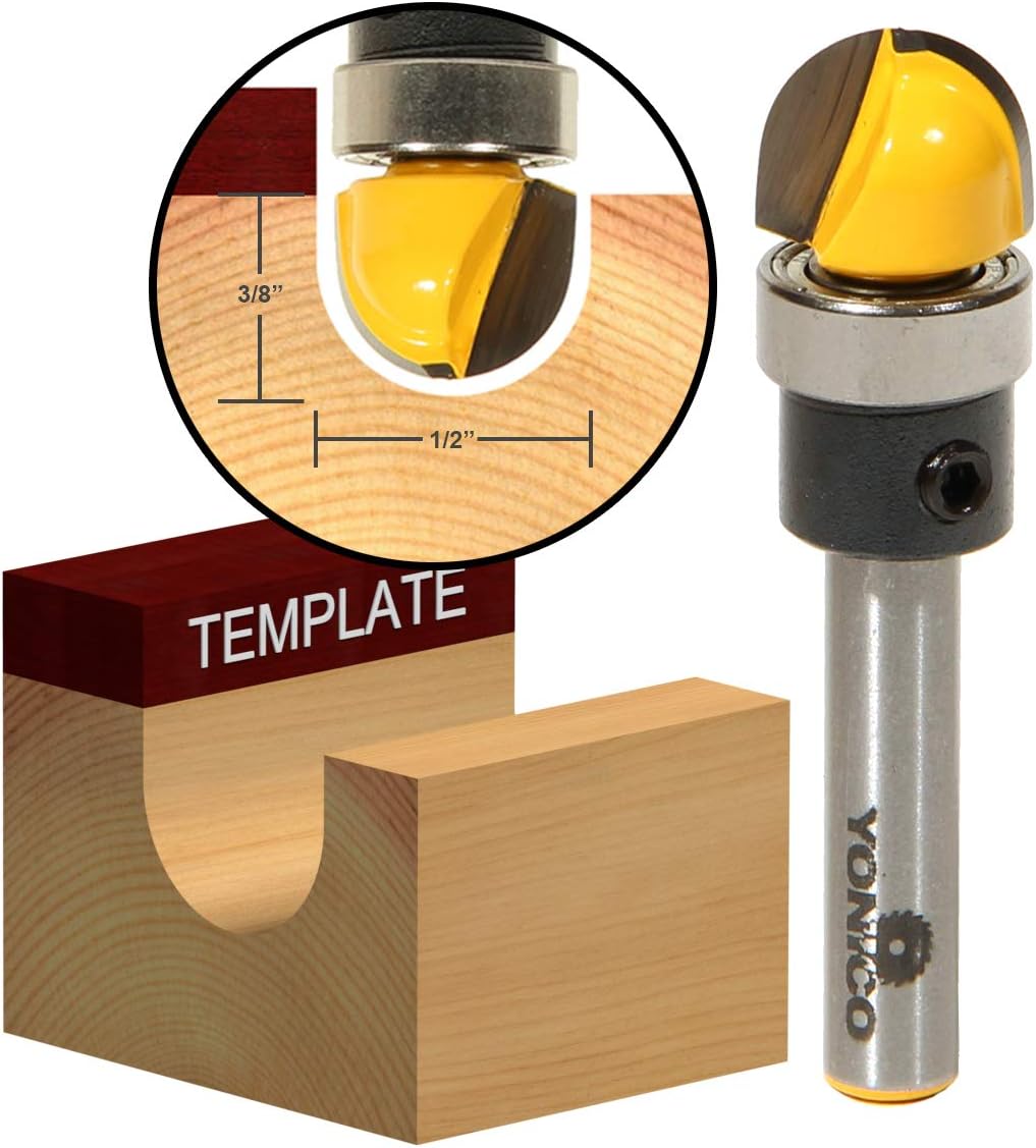 Yonico 14956q - Core Box Template Router Bit, Radius: 1/4", Diameter: 1/2", Cutting Height: 3/8" - 1/4" Shank - Image 3