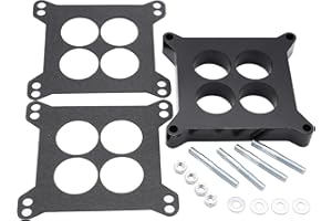 TAKPART 1" Ported Phenolic Carburetor Spacer 4bbl SBC BBC BB Compatible for Holley SB Chevy Ford