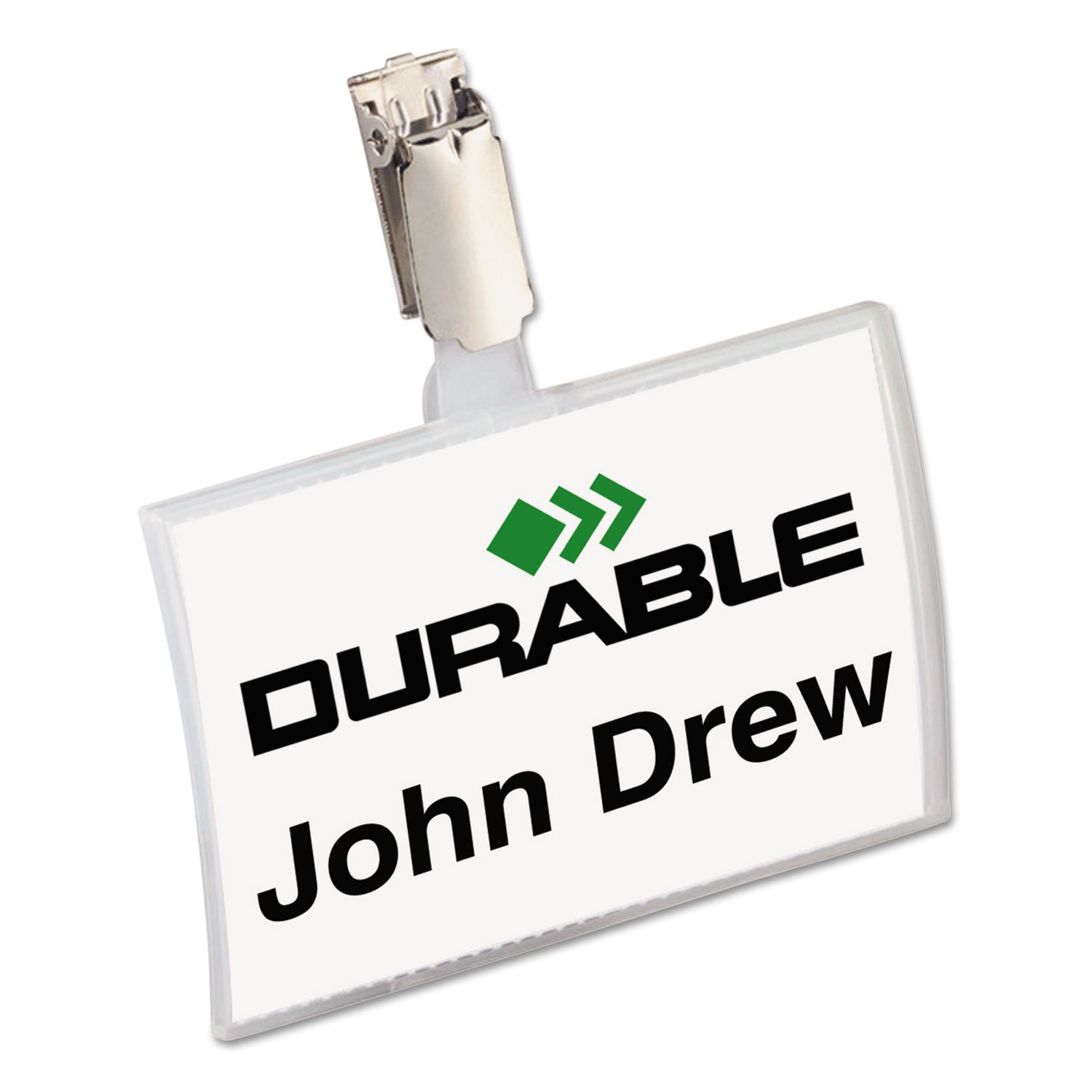 Durable Click Fold Name Badge 54 x 90mm with Clip - Transparent - Pack of 25 - Perfect For Events and Visitor Management