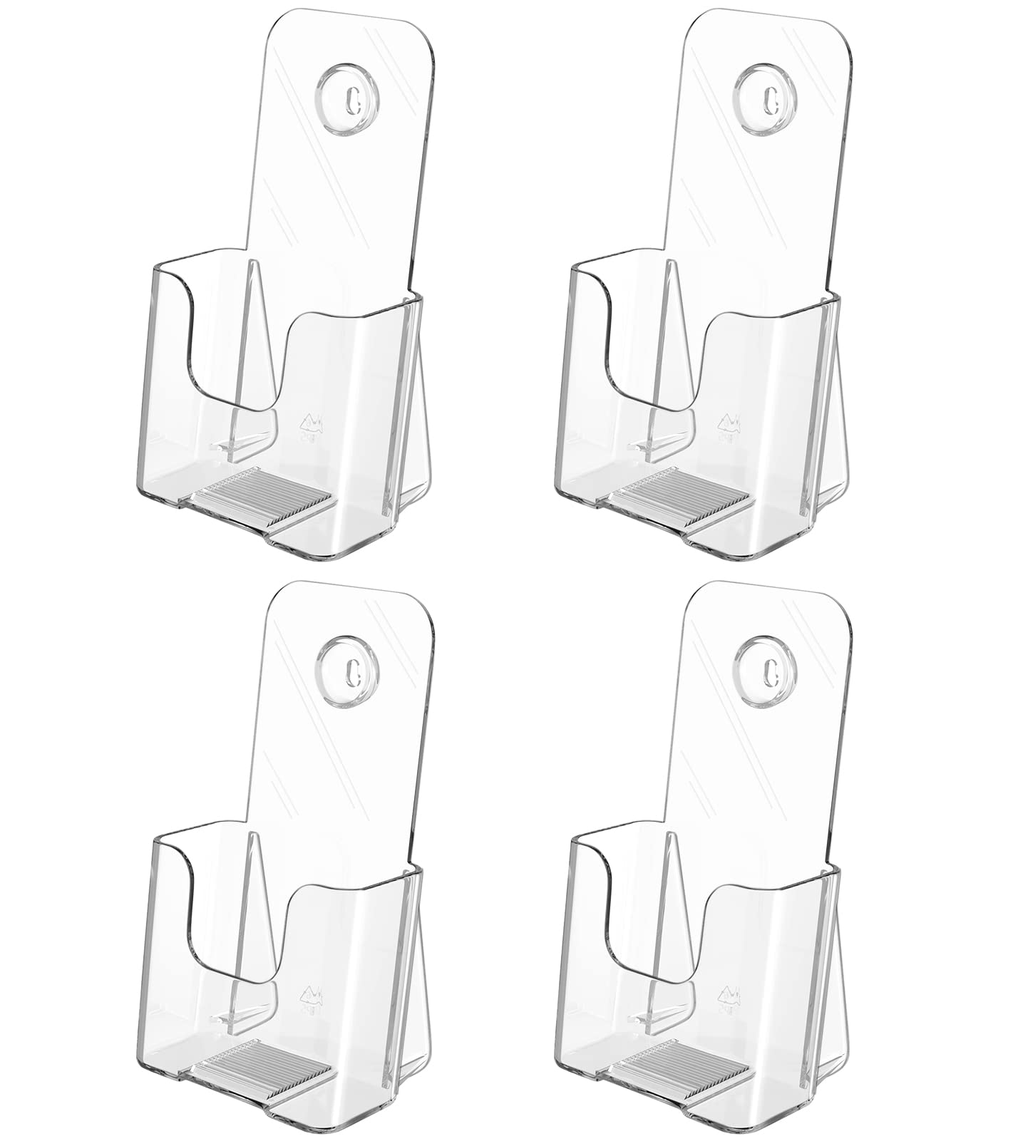 Photo 1 of MaxGear Acrylic Brochure Holder, 4 Inch Wide Plastic Literature Holder for Pamphlets, Flyers, Rack Cards, Desk or Wall Mount,Slant Back Design Clear Display Stand,Office or Home Use, 4 Pack