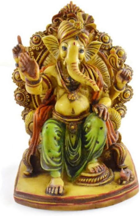 Jaipur handicrafts hub Handmade Hand painted Lord Ganesha Resin Figurine Sculpture