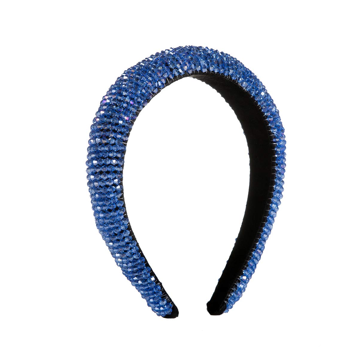 Beaded Padded Headband Glass Crystal Embellished Headband Hairband Hair Hoop Goth Wedding Headpiece Fashion Hair Accessory : Beauty