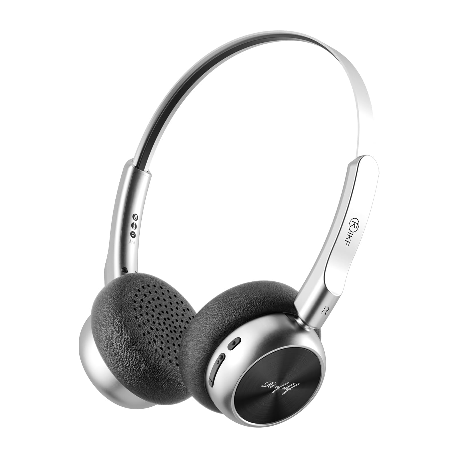 iKF R1 Wireless Retro Headphones On Ear, Vintage Design with Multiple Modes Bluetooth Headphones, HiFi Stereo, 60H Playtime, ENC with Built-in Mic, Soft and Lightweight Headset for Phone/PC(Black)