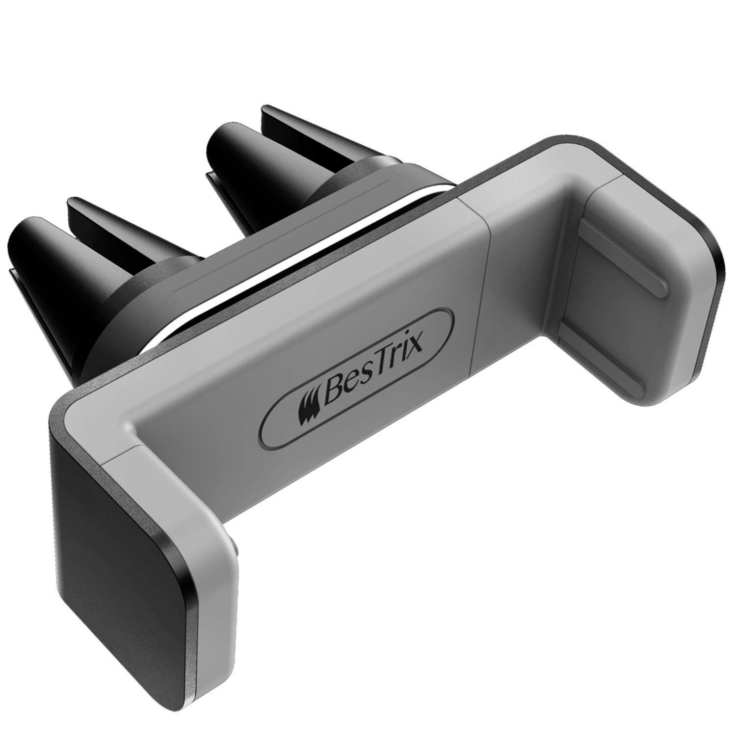 Air Vent Cell Phone Holder for Car with Adjustable Size Up to 6 | Secure Double Clamp Grip, Compact &amp; Durable Mount Compatible with All Smartphones (Grey) by BESTRIX