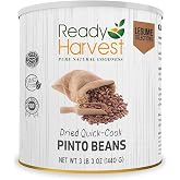Ready Harvest Emergency Food - Quick-Cook Pinto Beans |Pre-cooked Beans, Just add hot Water | #10 Can | 25-Year Shelf Life | 3 lbs | Cans Filled to the Top