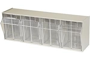 Akro-Mils 06704 TiltView Horizontal Plastic Storage System with Four Tilt Out Bins , 23-5/8-Inch Wide by 8-3/16-Inch High by 
