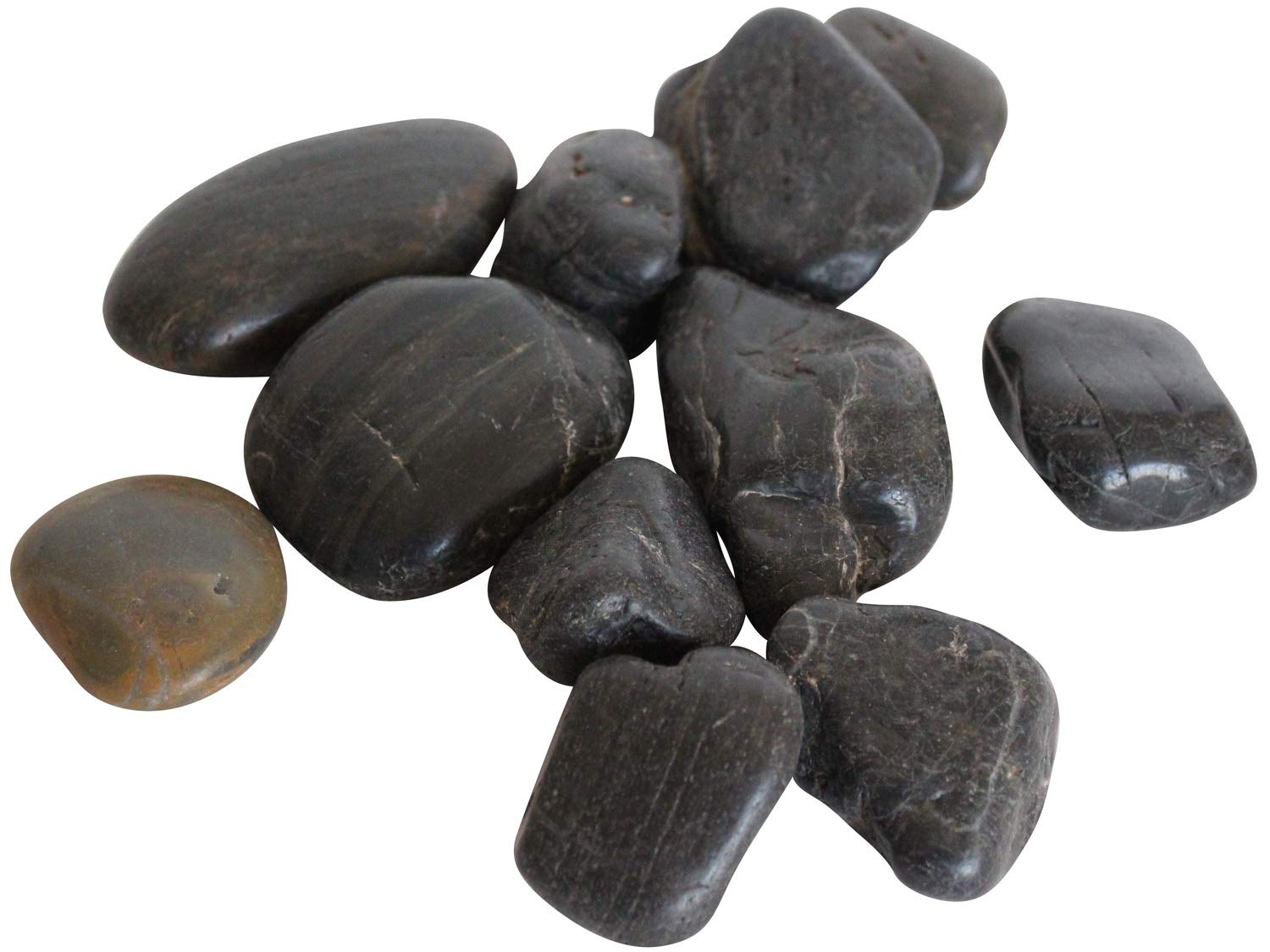 Moonstone Black Pebbles Rocks Natural Stones Decoration 1kg