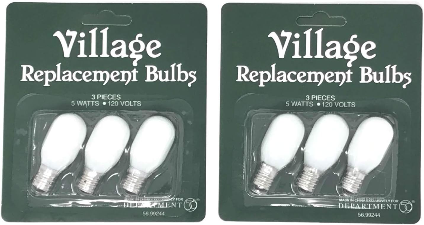 Village Department 56 Replacement Light Bulbs, 5 Watts 120 Volts, 2 Packs of 3