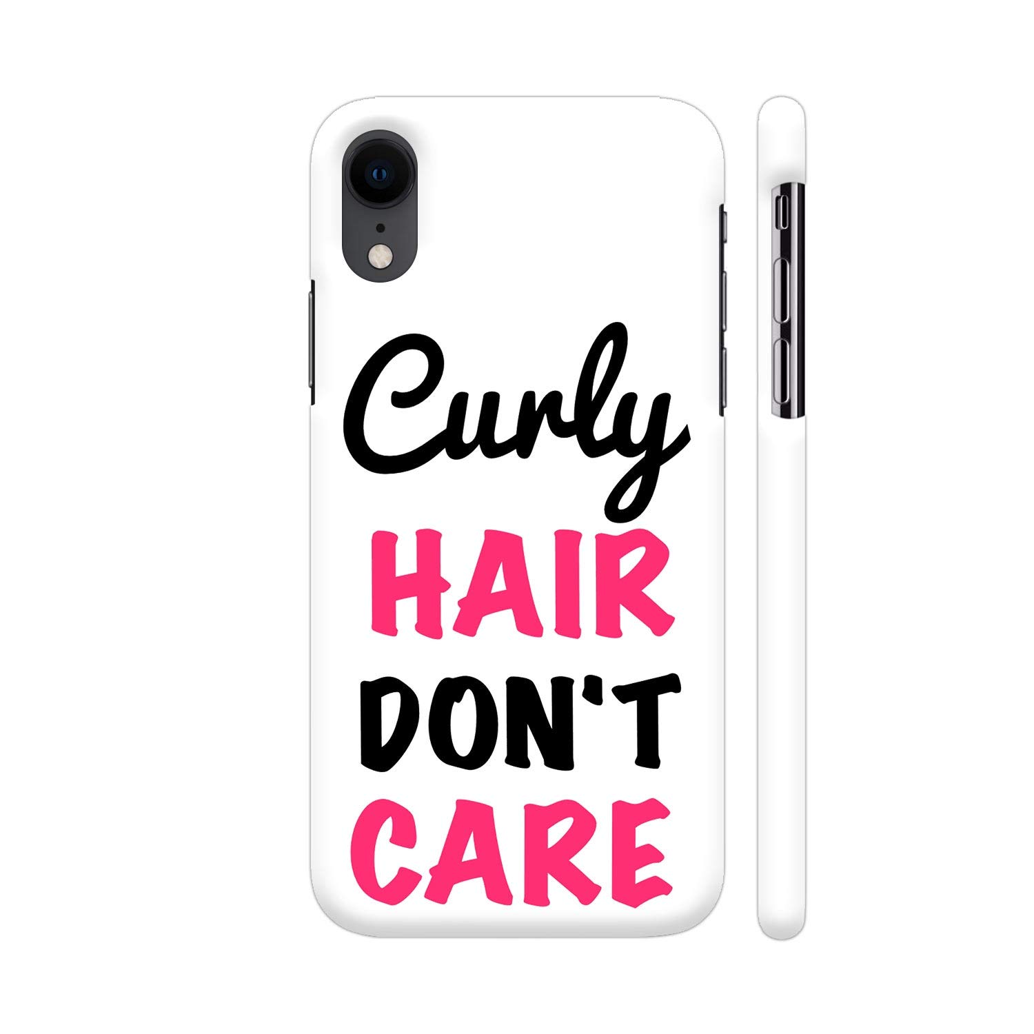 Colorpur Curly Hair Don T Care White Printed Back Amazon In