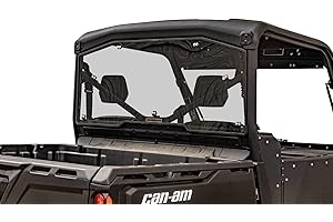 SuperATV 1/4" Polycarbonate Light Tint Full Rear Windshield For Can-Am Defender HD / Pro HD / Limited HD / MAX HD (See Fitment) | Pre-Assembled For Easy Install | 250X Stronger Than Glass | USA Made