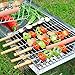 JOHOUSE Barbecue Skewers, 48 PCS Barbecue String with Wooden Handle BBQ Stick Needles Outdoor Camping Outings Cooking Tools
