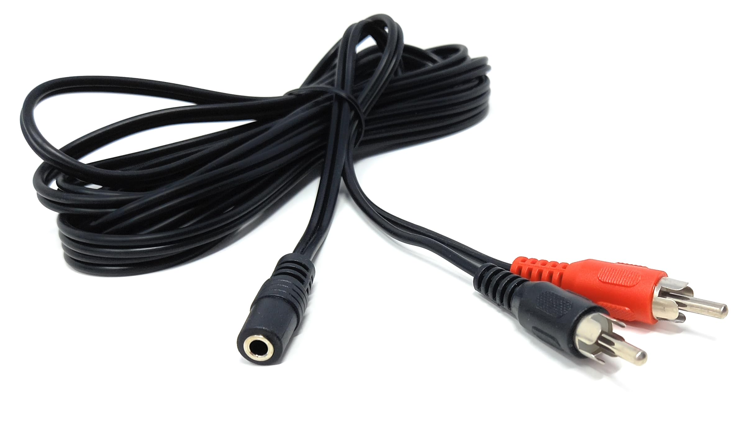 DRUT 3m 3.5mm Stereo Jack Socket to Twin Phono RCA Phono Male Plug, Audio Adapter Extension Cable Lead 10ft