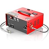 GX PUMP CS1-I PCP Air Compressor with Built-in Power Adapter,Auto-shutoff,Oil &Water-Free, 4500Psi/30Mpa, Powered by 110V /220V AC or 12V DC, Air Gun and Paintball/Scuba Tank Compressor Pump