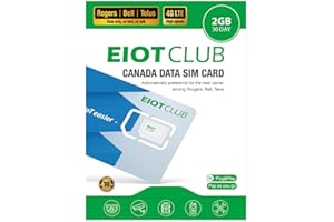 EIOTCLUB Prepaid Data SIM Card - 2GB/30Day, 5G/4G LTE SIM Card, Support for Rougers, Bell and Telus in The Canada, Data Only 