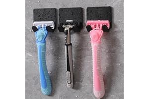 3pcs Wall-Mounted Razor Holder, Plastic Adhesive Bathroom Towel Hooks, Space Saving Solution, Wallmounted Organizer, Lightwei