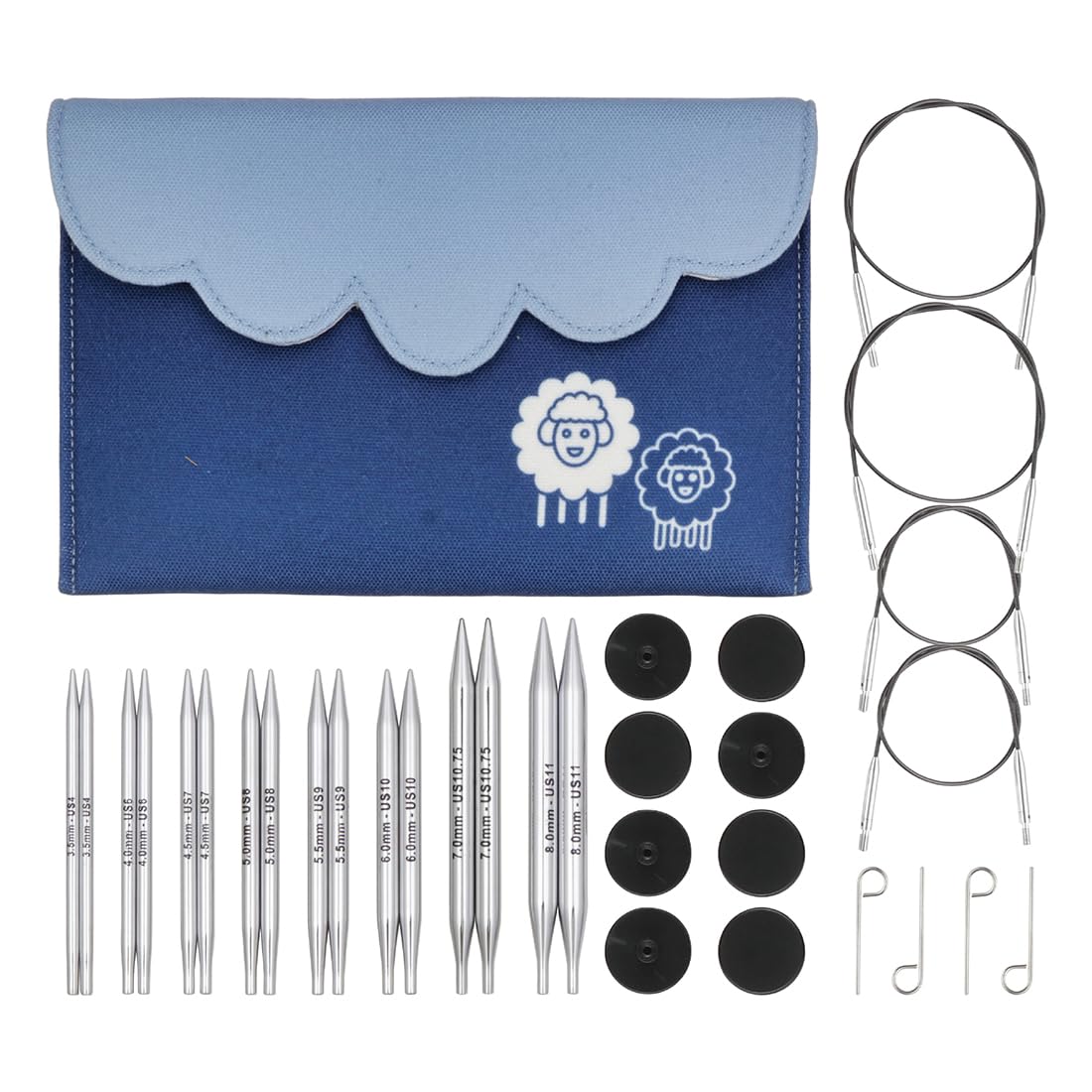 KnitPro Nova Deluxe Interchangeable Needle Set 4" (10cm) | 8 Sizes (3.5mm to 8mm)