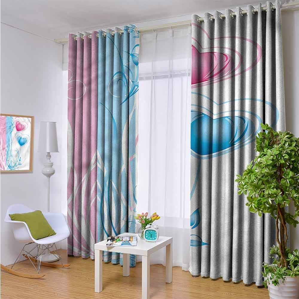 KAKKSW Thermal Insulating Blackout Curtains,Valentines Day