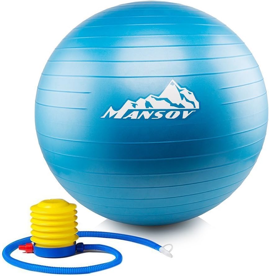 Yoga Ball with Pump 85cm Durable Sturdy Exercise Ball Eco-friendly Thick Balance Ball Anti-burst Swiss Ball for Pilates, Yoga, Stability Training, Fitness and Physical Therapy