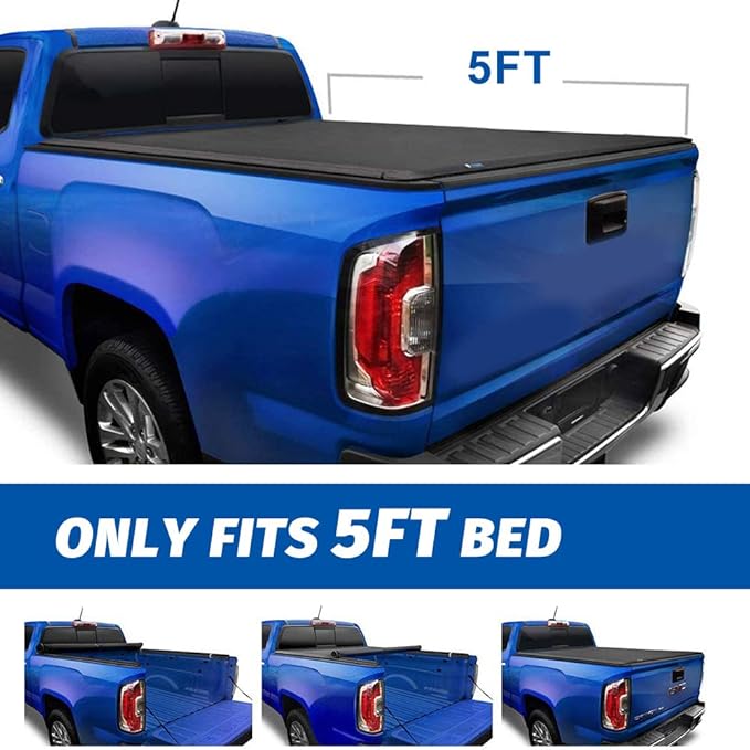 Amazon Com Eccpp Roll Up Truck Bed Tonneau Cover Fit For Toyota Tacoma 2016 2017 2018 2019 Fits 5ft Truck Bed Low Profile Waterproof Tonneau Cover Automotive