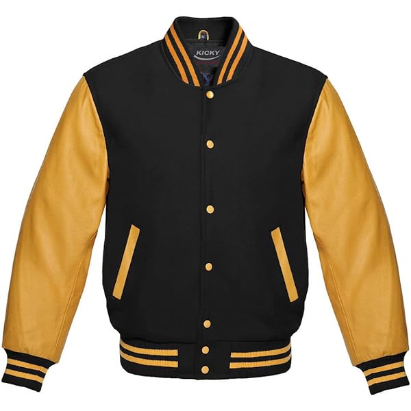 Holloway Men's Varsity Jacket Black | Orange | Orange Large at
