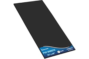 Mega Format Expanded PVC Plastic Sheets - 12" X 24" Black Rigid Sheet for Crafts, Signage, & Displays - Sintra, Celtec PVC Board - Waterproof for Outdoors Use - 1/4" 6mm Thick - 1-Pack-Black