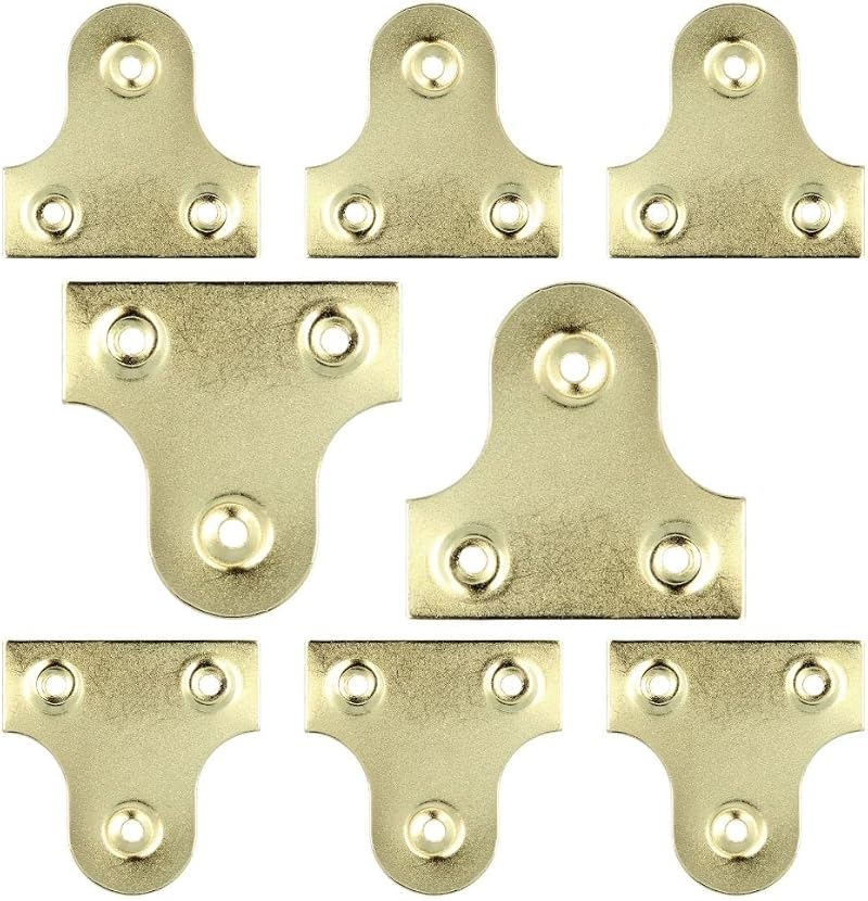 SISI UK Brass Picture Hanging Plates 25mm Pack of 10 Mirror Frame Hangers