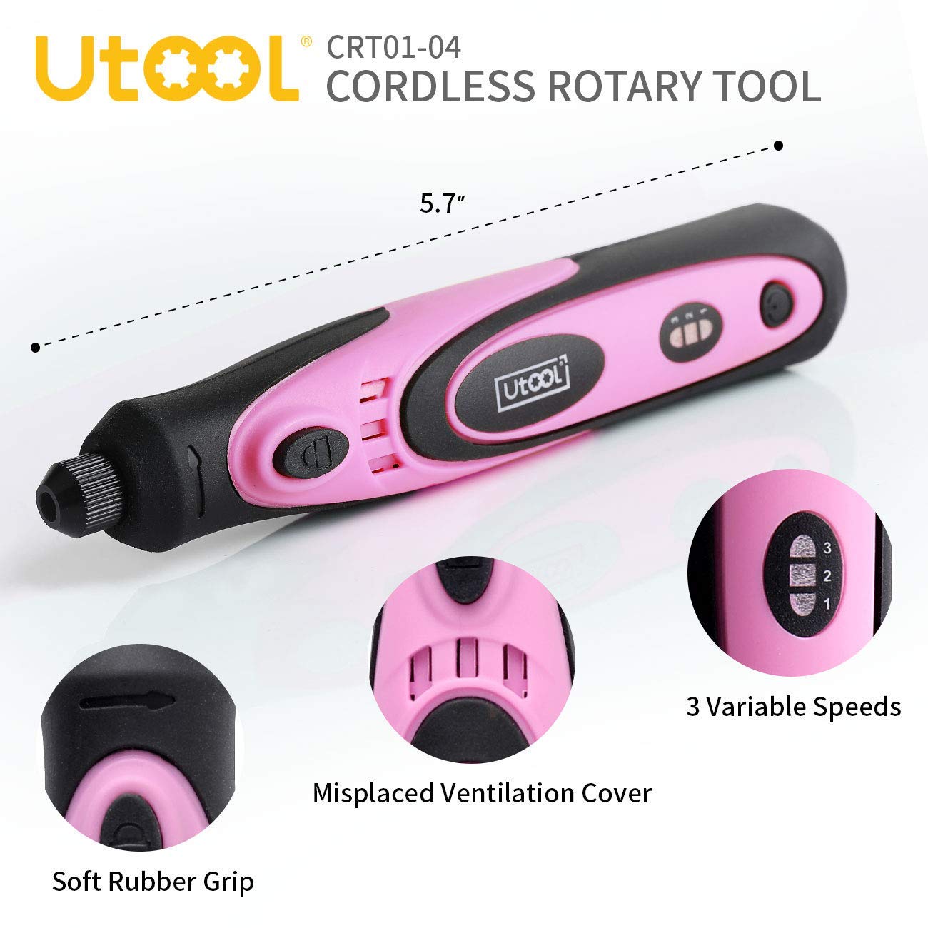 UtooL 4V Cordless Rotary Tool Kit with 42 Accessories - For DIY Crafts, Engraving, Polishing