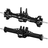 INJORA Front&amp;Rear Axles Set - +4mm Extended Aluminum Complete Axles for TRX4M Upgrade 1/18 RC Crawler Car