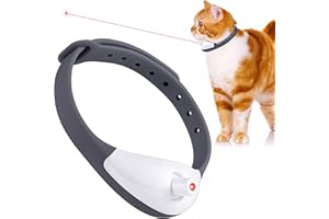 havit Wearable Automatic Cat Toys with LED Lights, Electric Smart Amusing Collar for Kitten, Interactive Cat Toys for Indoor Cats, Pet Exercise Toys, USB Rechargeable, Auto On/Off - Black