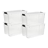 Sterilite 4-Pack Ultra Latching Box, Storage Bins