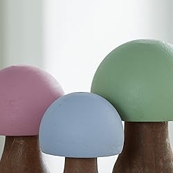 Wood Mushrooms, set of 3, sky blue, custom