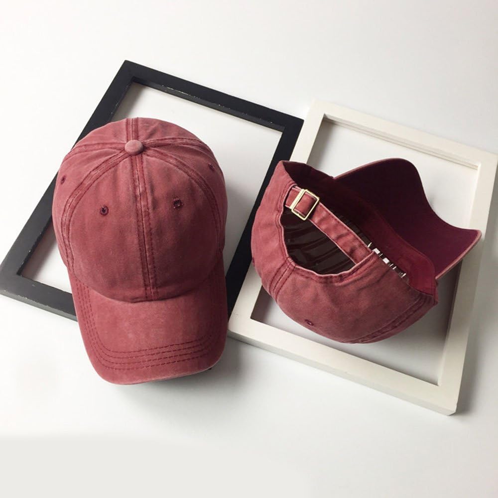 Unisex Vintage Washed Distressed Baseball Cap Twill Adjustable Dad Hat, C-burgundy, One Size at  Women’s Clothing store