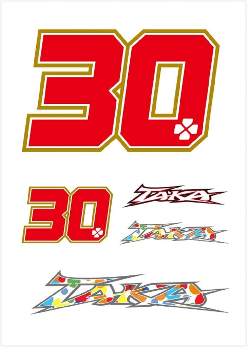 Amazon 中上貴晶 ゼッケン30番 ステッカーセット Lcr Honda 二輪競技
