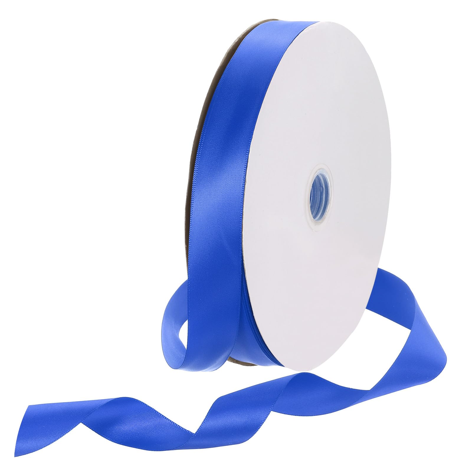 Rebower 25mm Satin Ribbon 91m Thick Double Face Grosgrain Silk Ribbon, [for Gift Wrapping, Hair Bows, Wedding, Cake, Flower] - 100 Yard/300ft/ Blue