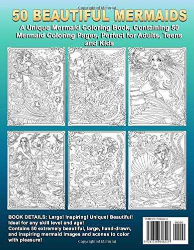 50 Beautiful Mermaids: A Unique Mermaid Coloring Book ...