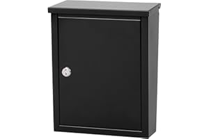 ARCHITECTURAL MAILBOXES 2580B-10 Chelsea Black Locking Wall Mount Mailbox, Medium, Black