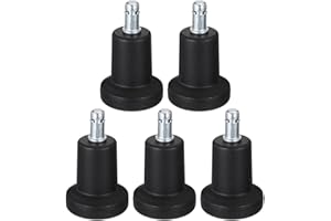 Roleader Computer Chair Bell Glides 5Pcs Fixed Stem Black 10Mm Replacement Wheels for Carpet and Hardwood