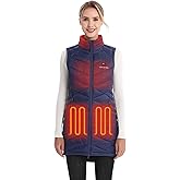 Venustas Women's Quilted Long Heated Vest with Battery, Warm Rechargeable Heating Clothing, Electric Puffer Vest for Ladies