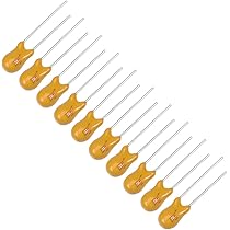 thumbnail image 2 of Uxcell 3.3uF Tantalum Capacitor, 50V 2 Pin Yellow Radial Electrolytic Capacitor Dipped Tantalum Bead Capacitors 10pcs 2 of 11