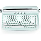 YUNZII ACTTO B303 Wireless Keyboard, Retro Bluetooth Aesthetic Typewriter Style Keyboard with Integrated Stand for Multi-Devi