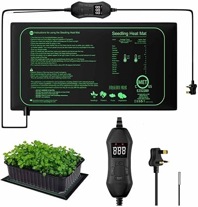 Ahalie Seedling Heat Mat with Digital Thermostat, 10x20.75", Waterproof