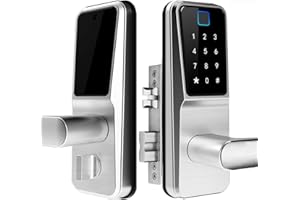 CARDORIA Fingerprint Door Lock,Keyless Entry Keypad Door Lock,Smart Door Lock,Passcode Digital Biometric Code Door Lock with Handle/WiFi Remotly/Large Touch Screen,Electronic Auto Door Lock,for 35-76MM Doors